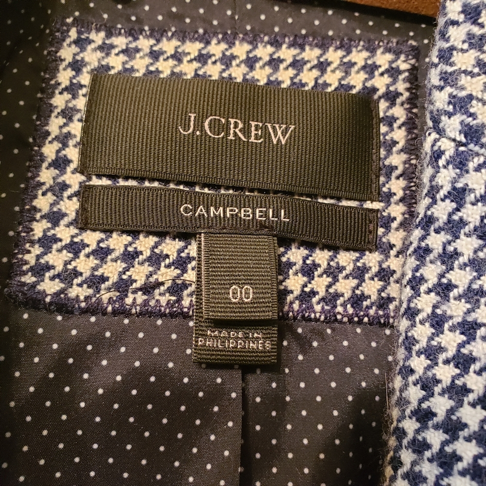 J. Crew woman blazer white and blue size 00